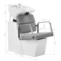 Myjnia fryzjerska Gabbiano Porto szaro-srebrna