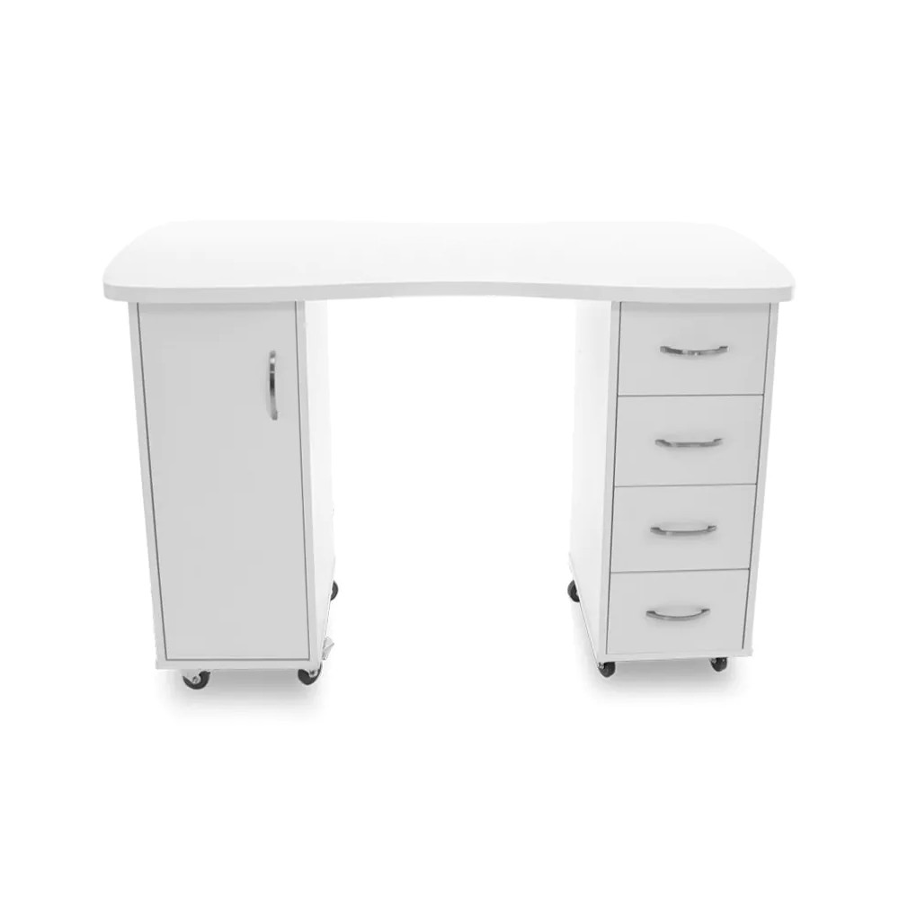 Biurko 2027 białe dwie szafki