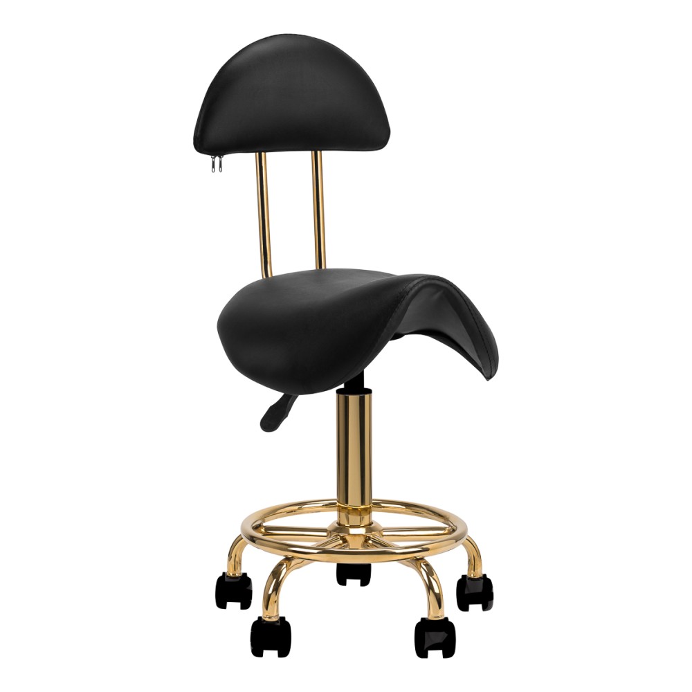 Taboret kosmetyczny 6001-G złoto - czarny 2 gat 