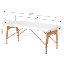 Stół składany do masażu drewniany Balance 2 segmentowy white