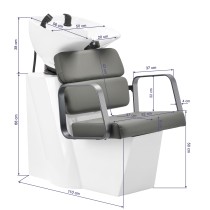 Myjnia fryzjerska Gabbiano Porto szaro-szara