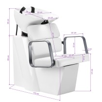 Myjnia fryzjerska Gabbiano Porto szaro-biała