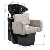 Myjnia fryzjerska Gabbiano Bilbao beżowa