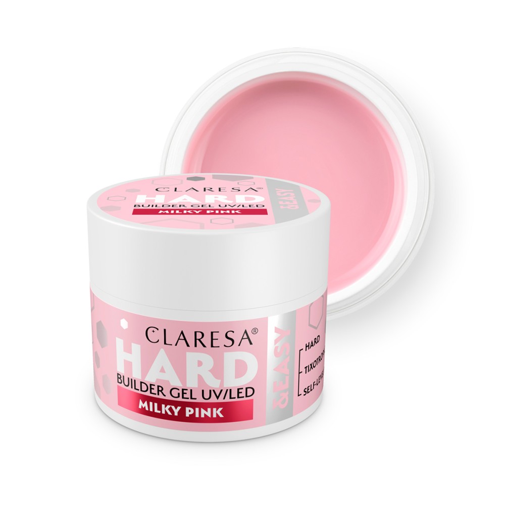 Claresa Żel budujący Hard&easy builder gel milky pink 45g