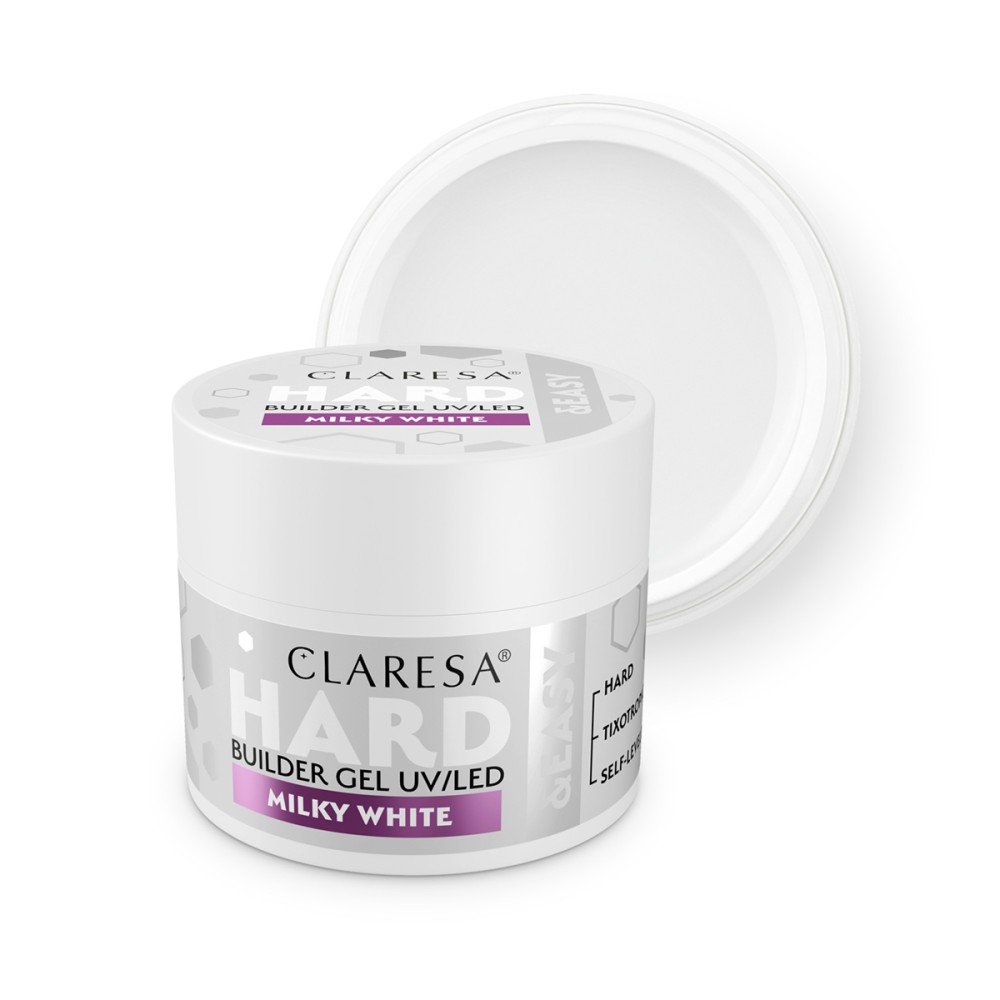 Claresa Żel budujący Hard&easy builder gel milky white 12g