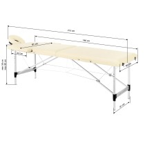 Balance stół składany do masażu aluminiowy 2 segmentowe cream