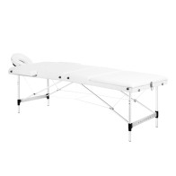 Balance stół składany do masażu aluminiowy 3 segmentowy biały