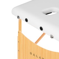 Stół składany do masażu drewniany Balance Lux 2 segmentowy 190x70 biały