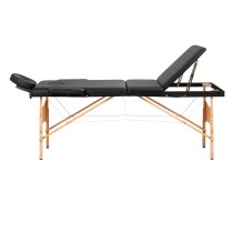 Stół składany do masażu drewniany Balance Lux 3 segmentowy 190x70 czarny 