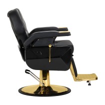 Fotel barberski Hair System New York czarny na złotej podstawie