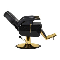 Fotel barberski Hair System New York czarny na złotej podstawie