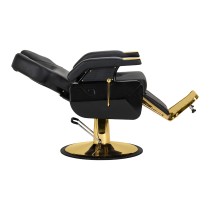 Fotel barberski Hair System New York czarny na złotej podstawie