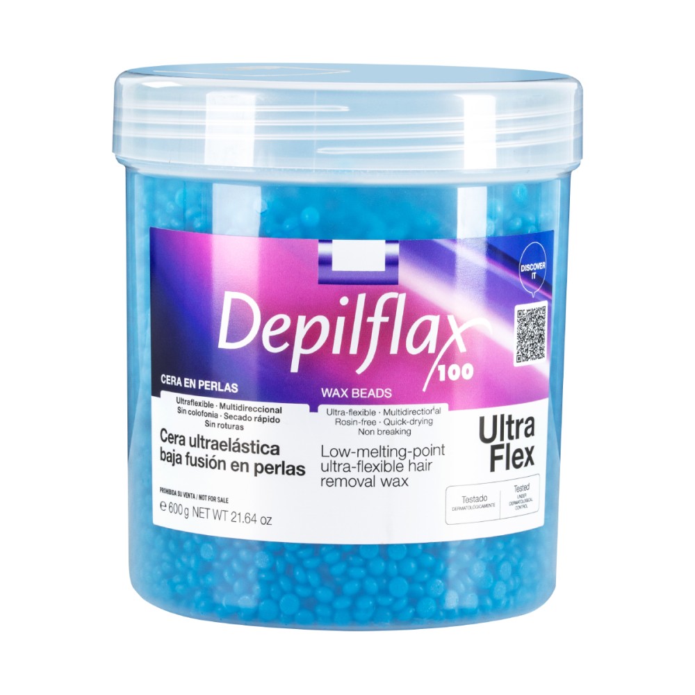 Depilflax 100 elastyczny wosk do depilacji o niskiej temperaturze topnienia perłowy niebieski 600g