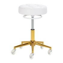 Taboret fryzjerski Gabbiano D054G biało-złoty