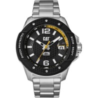 Zegarek stalowy CAT Shockmaster Evo 3H date BLK/YLW - stalowy pasek