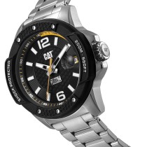 Zegarek stalowy CAT Shockmaster Evo 3H date BLK/YLW - stalowy pasek