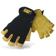 Rękawice robocze bez palców CAT wkładki żelowe skóra jelenia rozmiar L