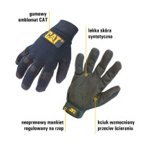 Wytrzymałe i lekkie rękawice robocze CAT rozmiar XL spandex