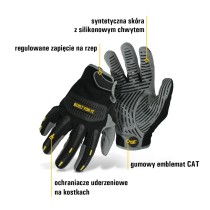 CAT Rękawice Synthetic Palm ImpaCT Silicone Grip  l