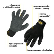 CAT rękawice Breathable poly/cotton/latex palm L