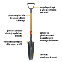 Szpadel drenarski CAT J-Series D-Handle Drain Spade