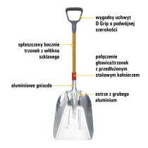 Szufla aluminiowa do ładowania CAT DH12 38cm węgiel śnieg