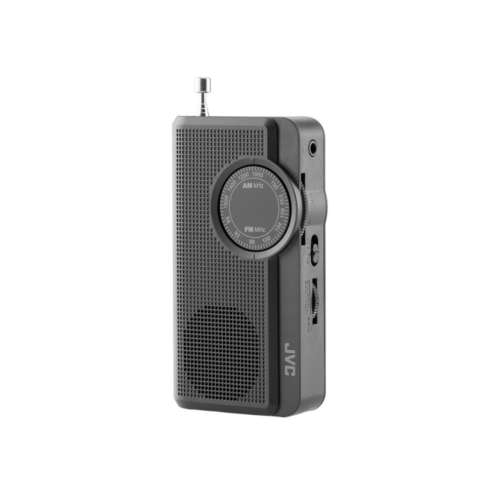 Przenośne radio JVC RA-E311B czarne lekkie 90g Tuner AM/FM