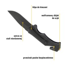 Nóż składany 20,3cm CAT Drop Point Folding Knife 141 gramów