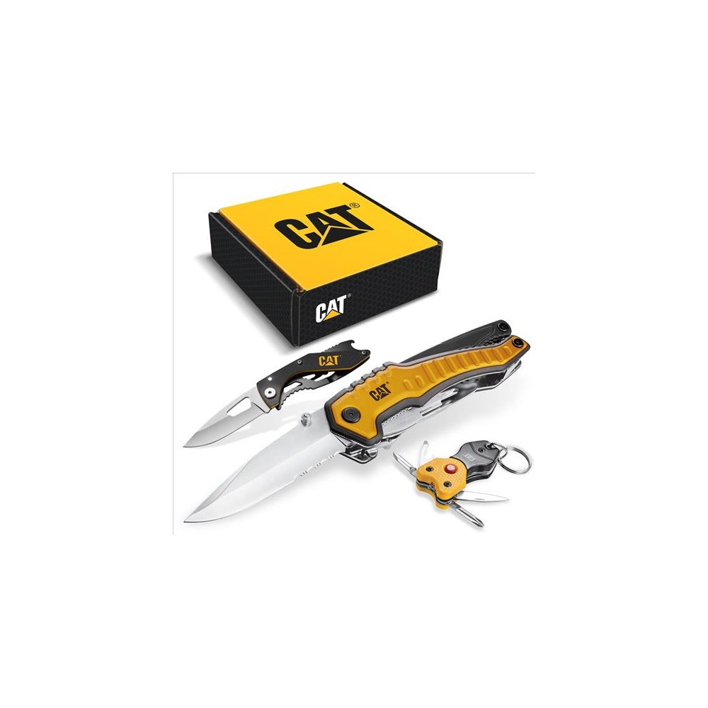CAT Zestaw XL 3 szt. MultiTool 9w1, Nóż i Brelok 7w1