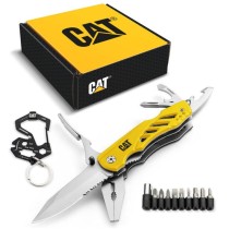 Zestaw Multitool podwójny z nożem i bitami + brelok CAT