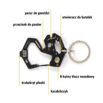 Zestaw Multitool podwójny z nożem i bitami + brelok CAT