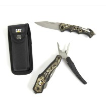 Zestaw Multitool 8w1 + nóż składany CAT Real Tree Camo