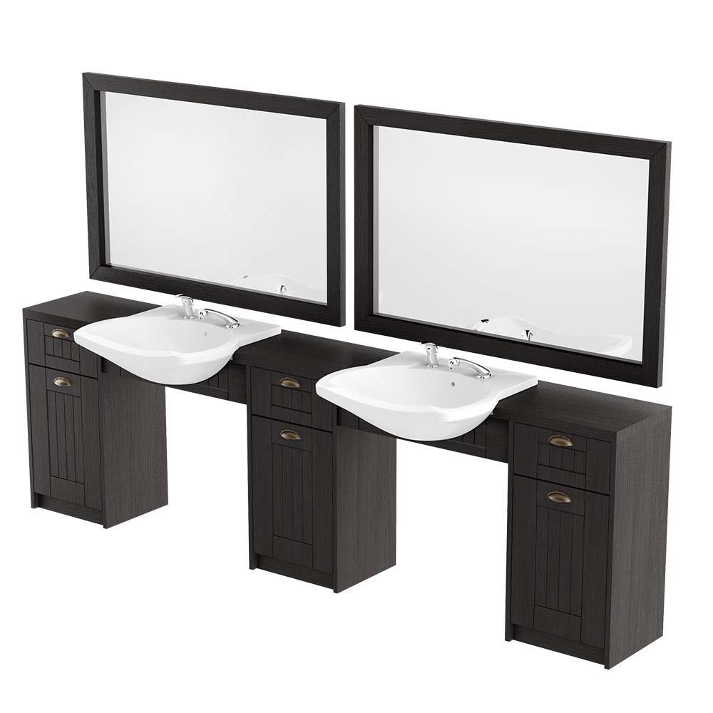 RETRO Konsoleta barberska podwójna